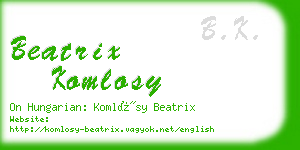 beatrix komlosy business card